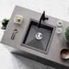 Single-Bowl Black Stainless Steel Kitchen Sink, 38 x 43 x 20.5 cm view 3