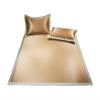 Cooling Ice Silk Bed Mat with Matching Pillowcases, Gold, Super King, 180 x 200 cm view 1