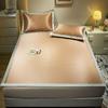 Cooling Ice Silk Bed Mat with Matching Pillowcases, Gold, Super King, 180 x 200 cm view 3