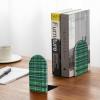 Blue and Green Scottish Tartan Plaid Wooden Bookends, Versatile Desk Organizer for Office Supplies, Books and Documents view 2