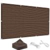 Balcony Privacy Screen 140 x 600 cm HDPE Fabric, UV- and Weather-Resistant, Brown view 1