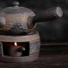 2-Piece Set Kung Fu Ceramic Tea Warmers, Japanese Retro Style, Tea Warmer and Pot B view 3
