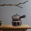 2-Piece Set Kung Fu Ceramic Tea Warmers, Japanese Retro Style, Tea Warmer and Pot B view 4