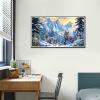 Wolf Paint by Numbers for Adults, DIY Snowy Mountain Canvas Kit, Unframed, 180 x 100 cm view 3