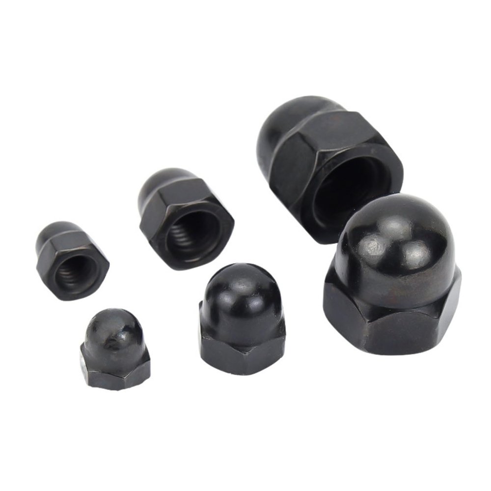 340-Piece Acorn Cap Nut Set M3 M4 M5 M6 M8 M10 M12, Black Carbon Steel (M12, 3 pcs)