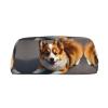 GaxfjRu Funny Corgi Butt Brown Leather Pencil Case view 1