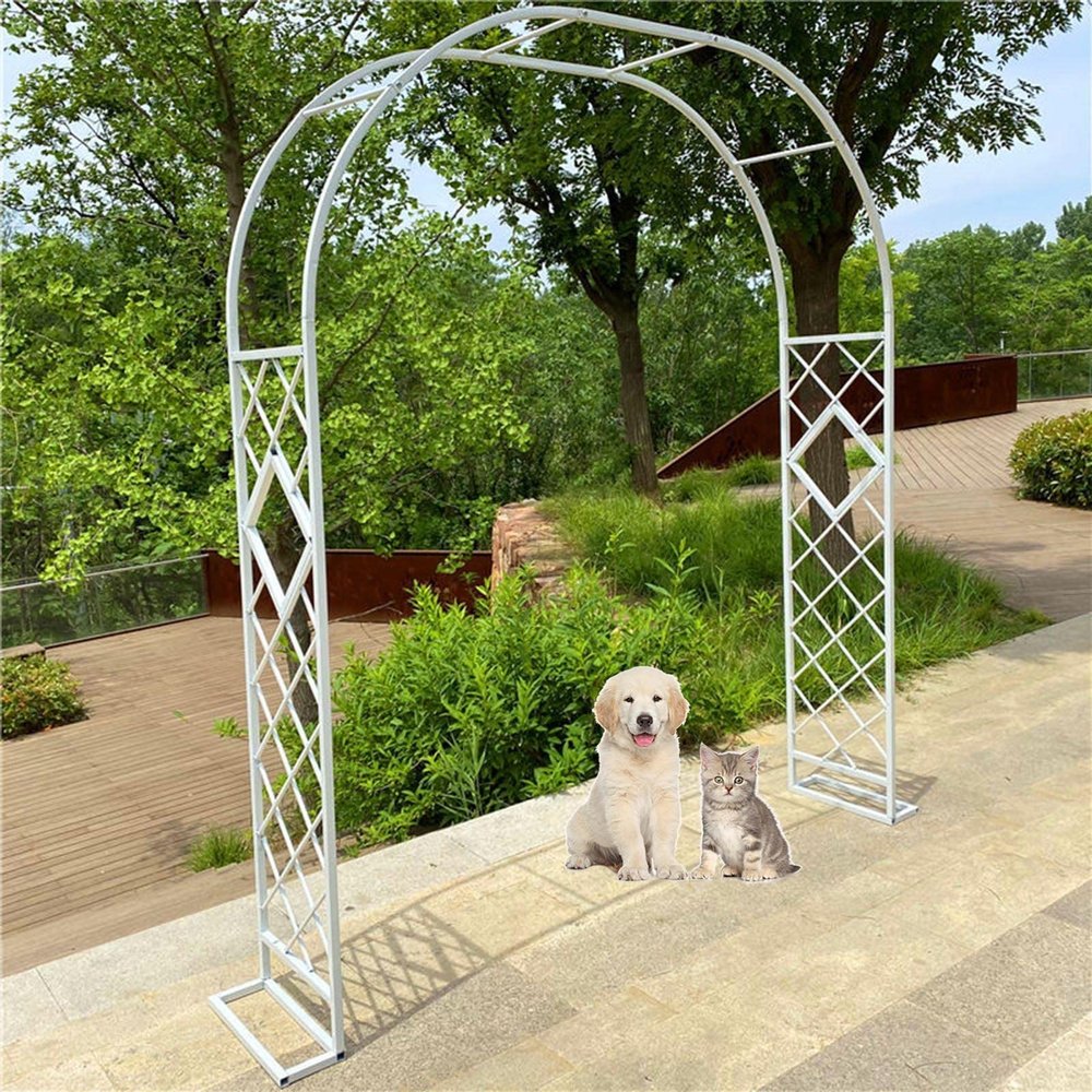 Galvanized Metal Garden Rose Arch Trellis for Climbing Plants