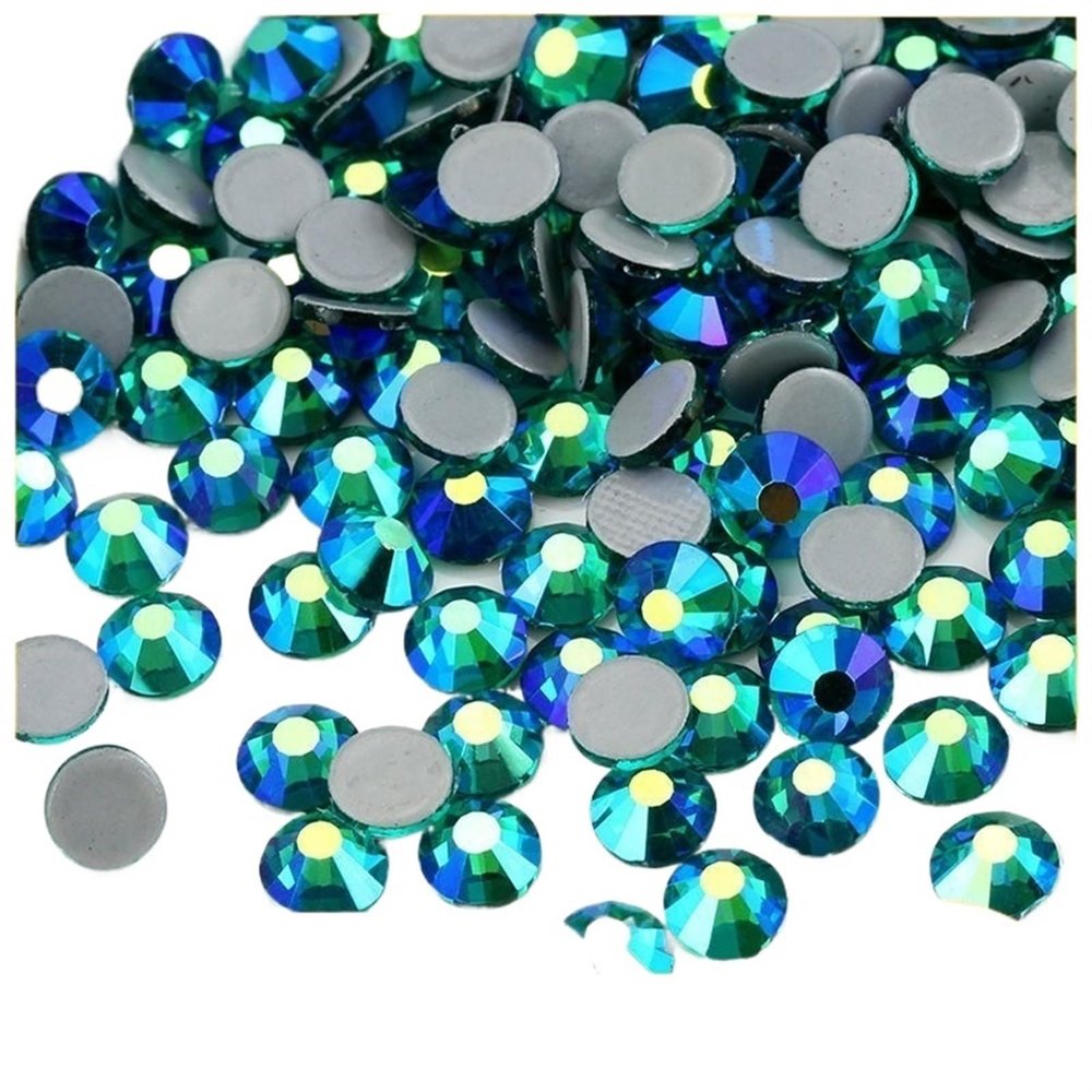 Green Series Hotfix Rhinestones, Green Zircon AB, SS8, 1,440 Pieces