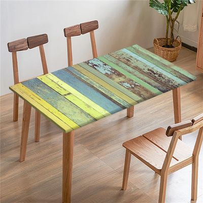 Morbuy Rectangular Printed Elastic Tablecloth, 183 x 77 cm, Wood Grain 9