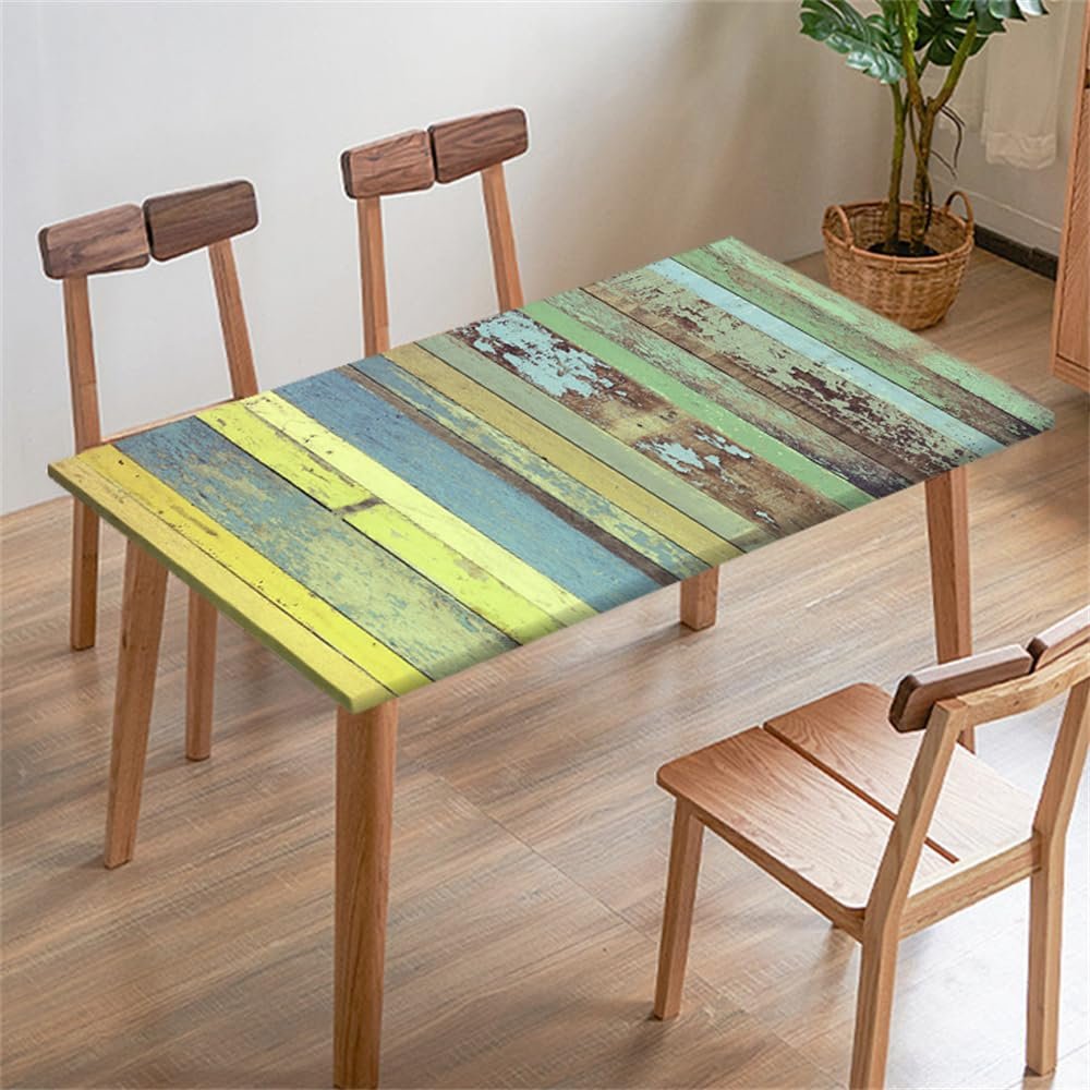 Morbuy Rectangular Printed Elastic Tablecloth, 183 x 77 cm, Wood Grain 9
