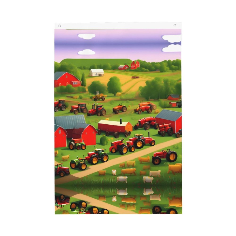 Yqxwjl Double-Sided Tractor Farm Garden Flag, 6 x 91 cm