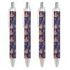 fifbird Mexico Ballpoint Pens, Traditional Retractable, Fine Tip, Round Barrel, 0.55 mm, Black Ink, 4-Pack view 1