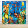 ANHOPE Ocean Tropical Fish Coral Blackout Curtains, Thermal Curtains for Kids, 2-Piece Set, 82.7" H x 52" W view 3