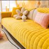 LHKXKKXX Velvet Sofa Cover, Yellow, 90 x 120 cm view 1