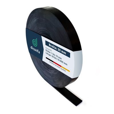 diconfa SBR Rubber Strip, 30 mm Wide, 9,000 mm Long, 2 mm Thick