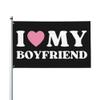 I Love My Boyfriend I Heart My Hot B..F Flag, Valentine's Day, Birthday, 3 x 5 Inches, Tapestry Outdoor Yard Flag with 2 Grommets, Funny House/Yard Banner view 1