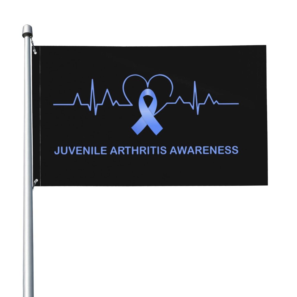 3 x 5 ft Juvenile Arthritis Awareness Heartbeat Flag with Brass Grommets