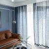 Homxi Sheer Curtains, 2-Pack, 2 x 42W x 90H in, Solid Dark Blue, Grommet Top view 2