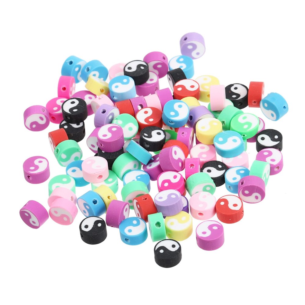 Yin-Yang Spacer Beads for Jewelry Making, Loose Round Beads