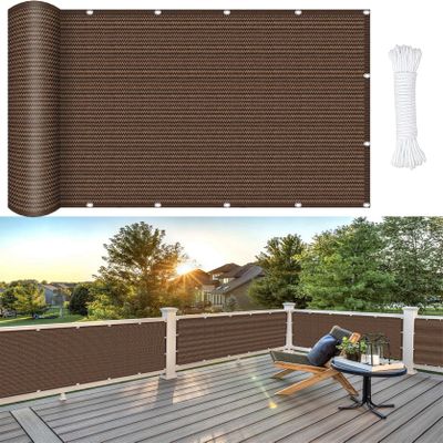 Tear-Resistant Balcony Shade Sail 55 x 700 cm, 98% UV Protection, Brown