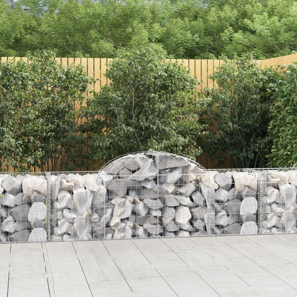 Bulliing Gabions with High Arch, 30 pcs., Gabion Fence, 200 x 50 x 60/80 cm, Galvanized Iron