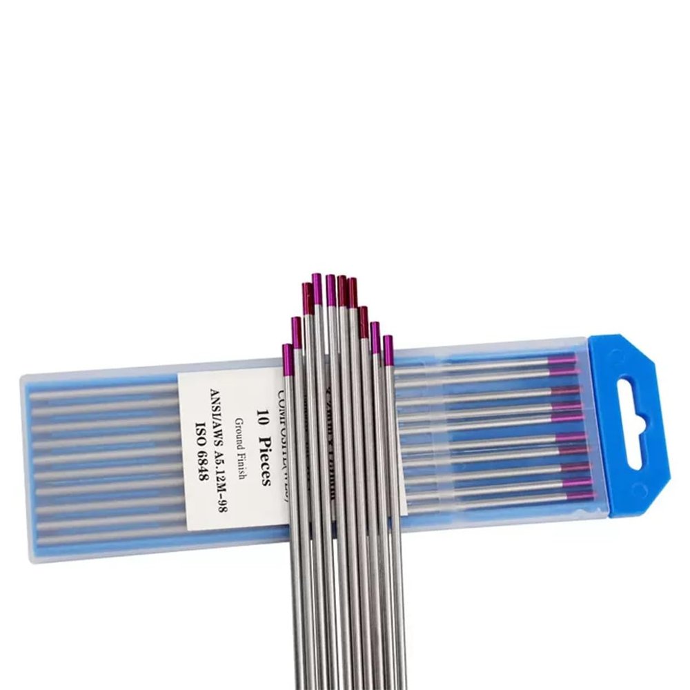 Kwweeoo WE3 Tungsten Electrodes, 10-Pack, Purple, 2.4 x 175 mm