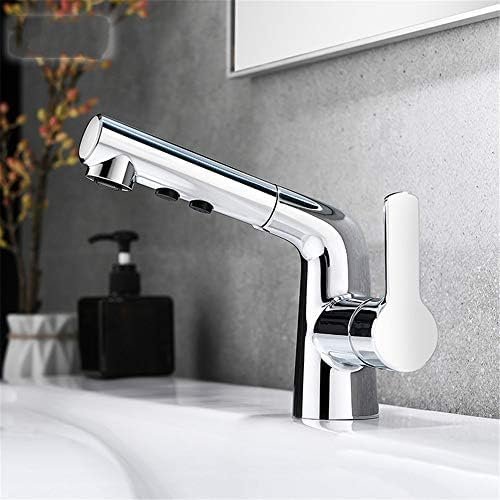 360° Swivel Pull-Out Basin Faucet, Chrome-Plated Brass