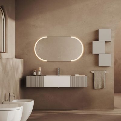 KIAMAMI VALENTINA Rodi Wall-Mounted Bathroom Vanity, 140 cm, 2 Drawers, Pearl Gray