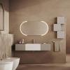 KIAMAMI VALENTINA Rodi Wall-Mounted Bathroom Vanity, 140 cm, 2 Drawers, Pearl Gray view 1