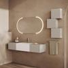 KIAMAMI VALENTINA Rodi Wall-Mounted Bathroom Vanity, 140 cm, 2 Drawers, Pearl Gray view 2