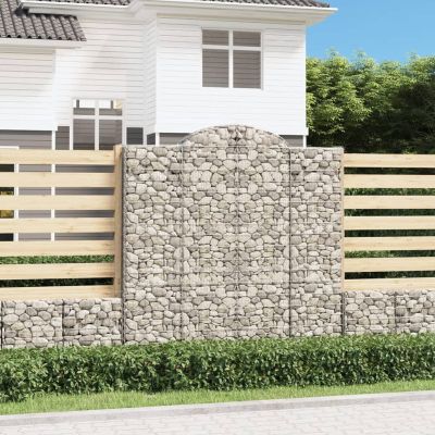 Bulliing Gabion with High Arch, 200 x 50 x 200/220 cm, Galvanized Iron