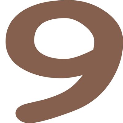 Kleckerliese Number Sticker 36 cm, Single, Satin-Finish Number 9, Dark Brown