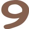 Kleckerliese Number Sticker 36 cm, Single, Satin-Finish Number 9, Dark Brown view 1