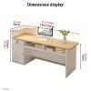 YVYKFZD Reception Desk with Counter, Shelves and Drawers, Left High, 55.1 x 21.6 x 39.3 in view 2