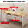 YVYKFZD Reception Desk with Counter, Shelves and Drawers, Left High, 55.1 x 21.6 x 39.3 in view 3
