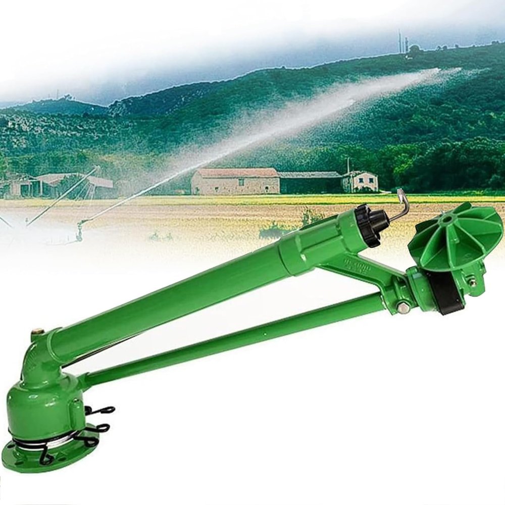DPQYJPP Irrigation Sprinkler Gun, 28–60 m Range, 360° Adjustable, 6 Nozzles