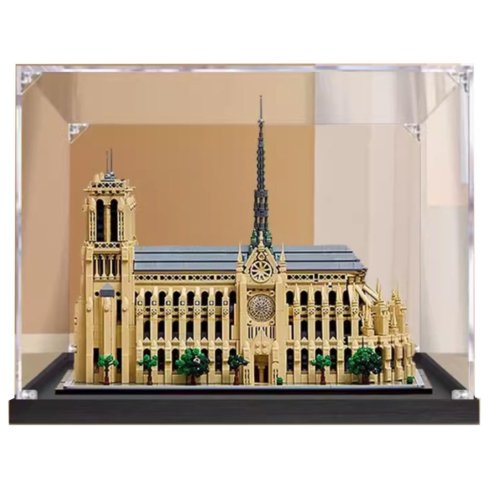 Acrylic Display Case for LEGO 21061 Notre Dame Model, Transparent, Self-Assembly, Dustproof (45 x 24.9 x 34.8 cm, 3 mm; Display Box Only)