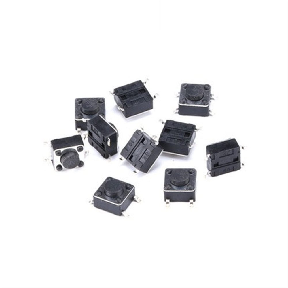 50-Pack 6×6×4.3/5/6/7/8/9/10 mm Mini SMD Tactile Microswitches, 4-Pin, 6×6×7 mm Bulk