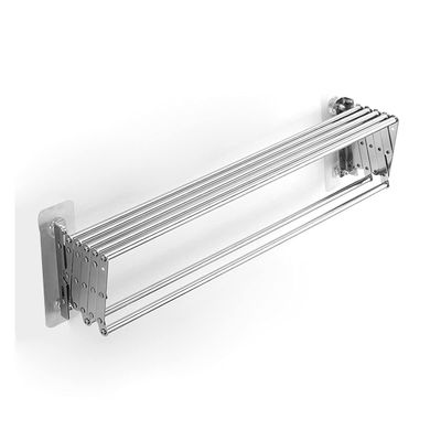 Extendable Stainless Steel Bathroom Towel Rack, Wall-Mounted or Adhesive, No Drilling
