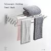 Extendable Stainless Steel Bathroom Towel Rack, Wall-Mounted or Adhesive, No Drilling view 3