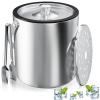 2 L Stainless Steel Ice Bucket with Strainer and Tongs view 1