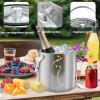 2 L Stainless Steel Ice Bucket with Strainer and Tongs view 2