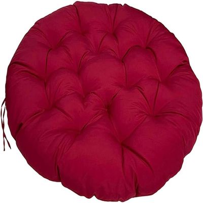 LIVEDOLLS Papasan Chair Cushion, Round Thick Seat Pad, Wine Red, 100 x 100 cm