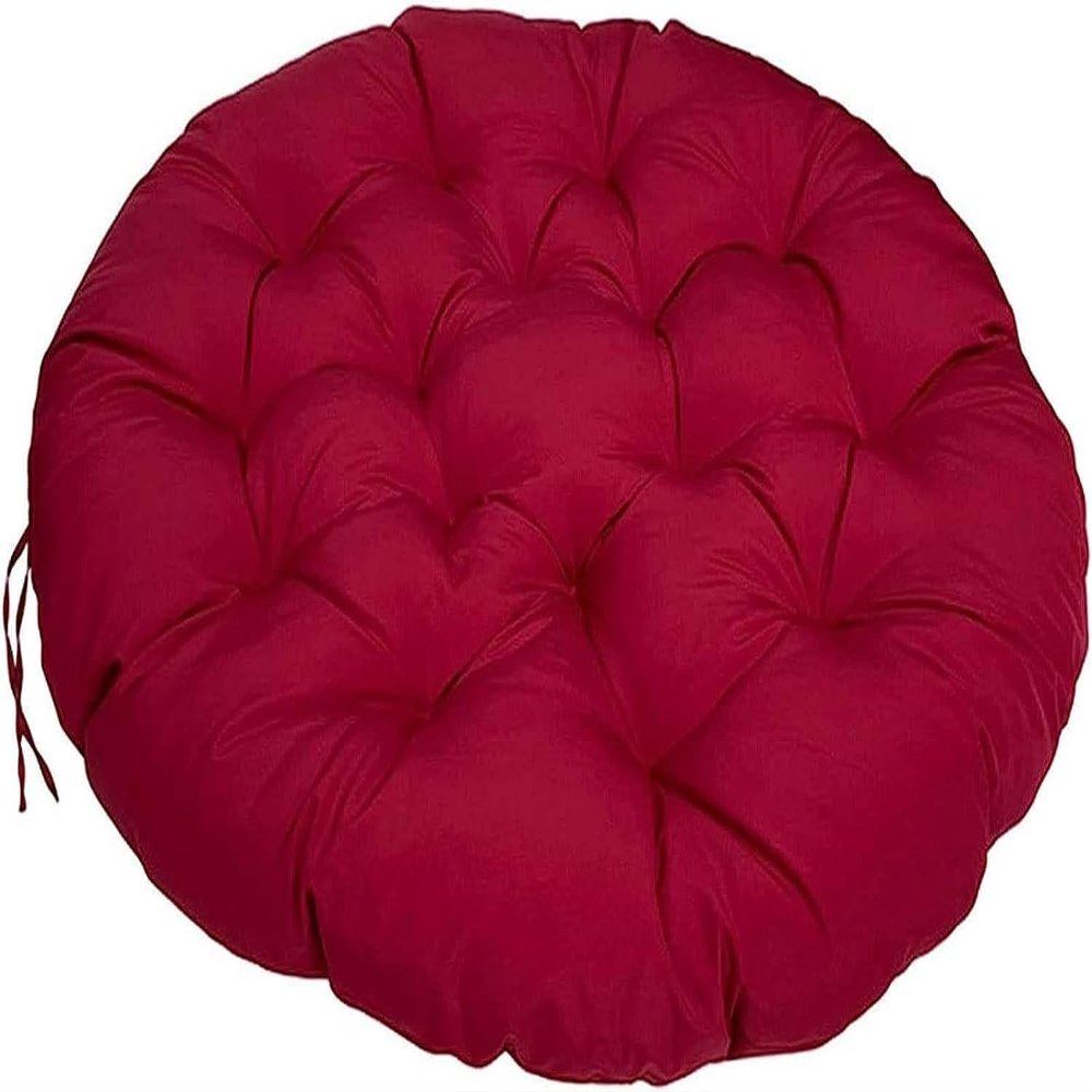 LIVEDOLLS Papasan Chair Cushion, Round Thick Seat Pad, Wine Red, 100 x 100 cm