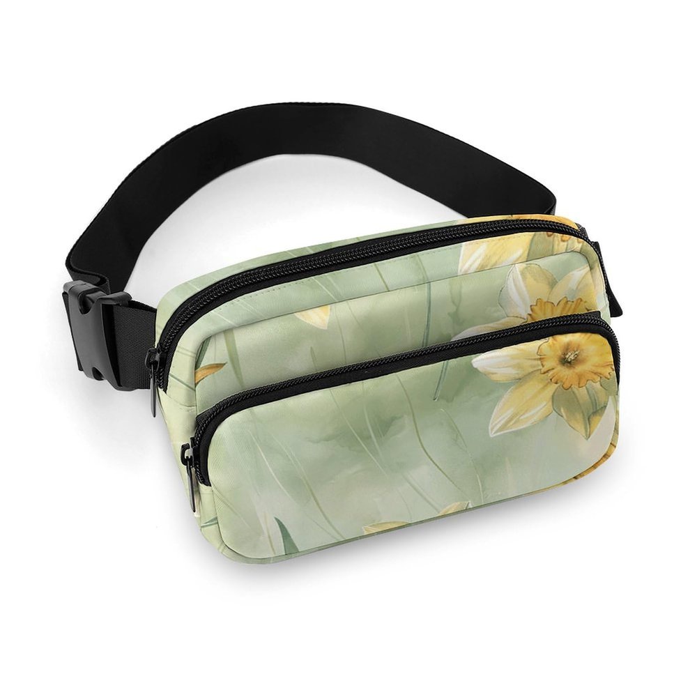 Green Leaves and Grass Waist Bag, 20 x 13 cm