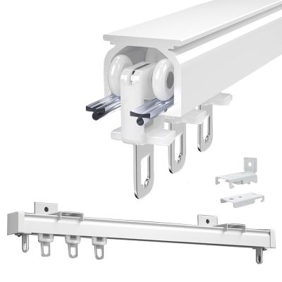 Aluminum Curtain Track for Windows and Room Dividers, White, 250 cm (8.2 ft)