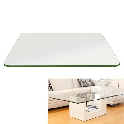 SXKJQER Rectangular Tempered Glass Tabletop, 100 x 60 cm
