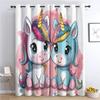 Pink Cartoon Unicorn Blackout Curtains, 2-Piece Set, W117 x H183 cm view 2