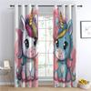 Pink Cartoon Unicorn Blackout Curtains, 2-Piece Set, W117 x H183 cm view 3