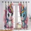 Pink Cartoon Unicorn Blackout Curtains, 2-Piece Set, W117 x H183 cm view 4